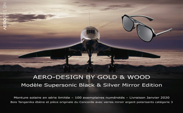 AERO-DESIGN BY GOLD & WOOD - ModÃ¨le Supersonic Black & Silver Mirror Edition