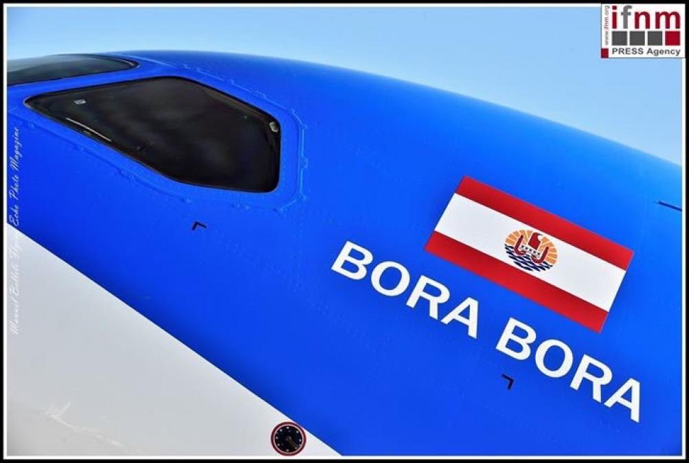 Bénédiction du BORA BORA F-OVAA, le 3ème Tahitian Dreamliner Air Tahiti Nui